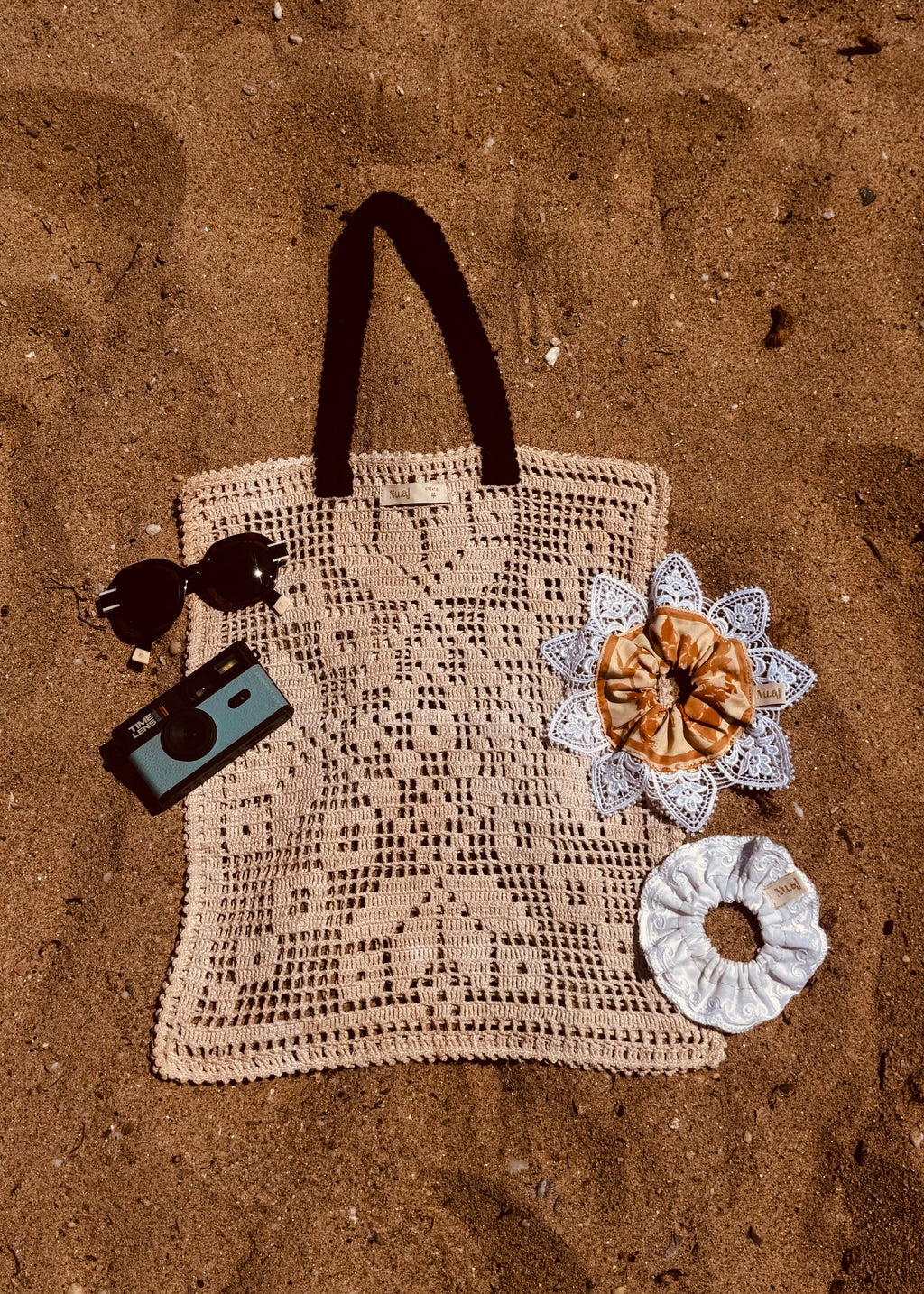 Tote Bag en crochet vintage « Sunflower »