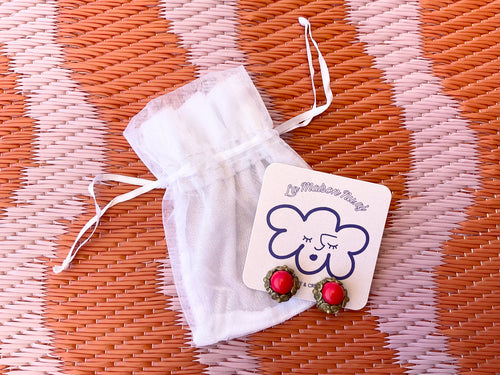 Boucles d’oreilles vintage rouges