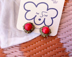 Boucles d’oreilles vintage rouges