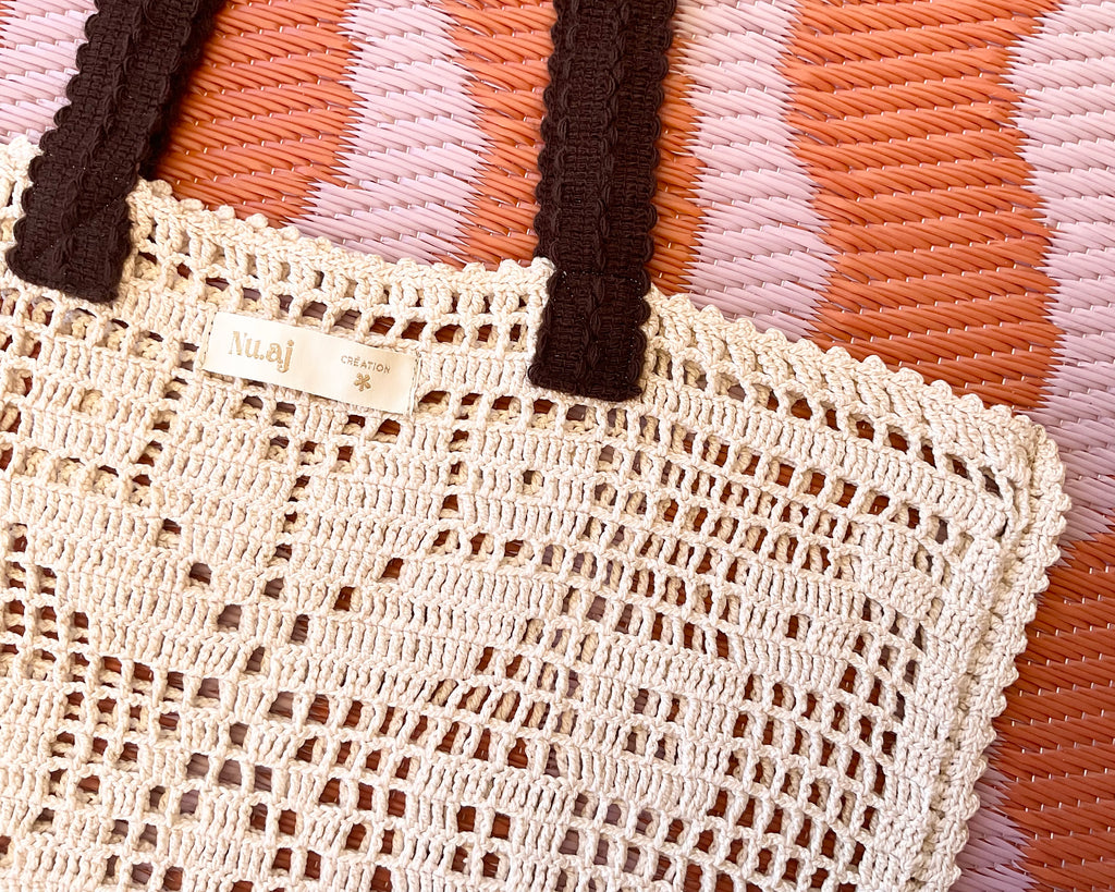 Tote Bag en crochet vintage « Sunflower »