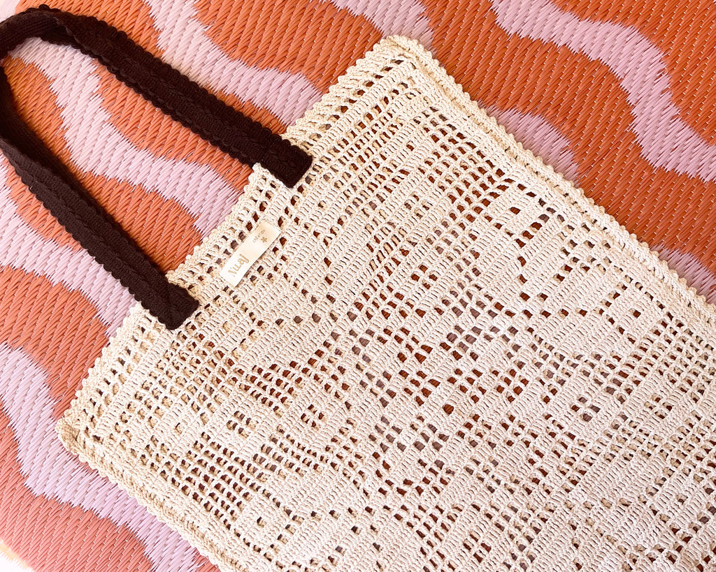 Tote Bag en crochet vintage « Sunflower »