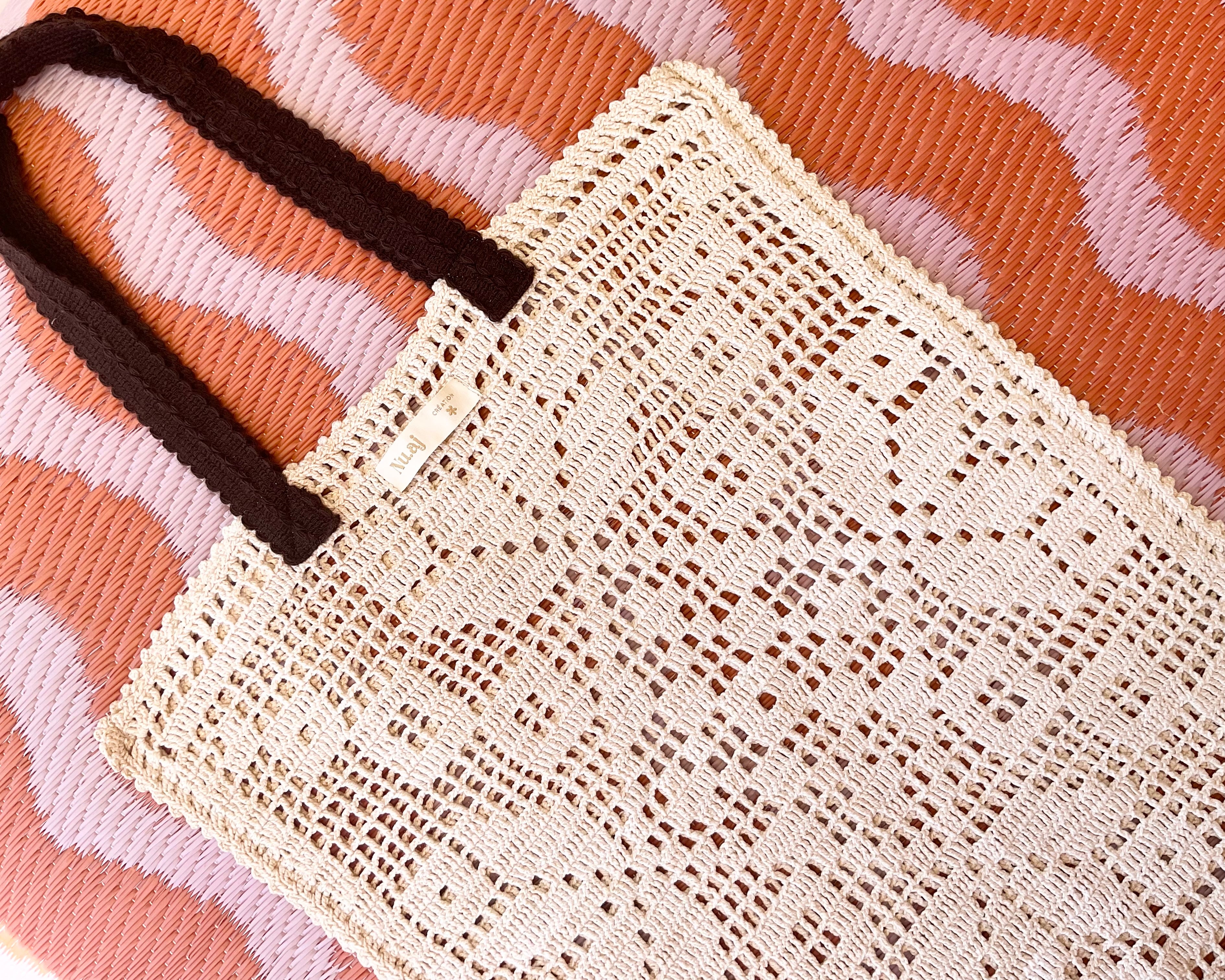 Tote Bag en crochet vintage « Sunflower »